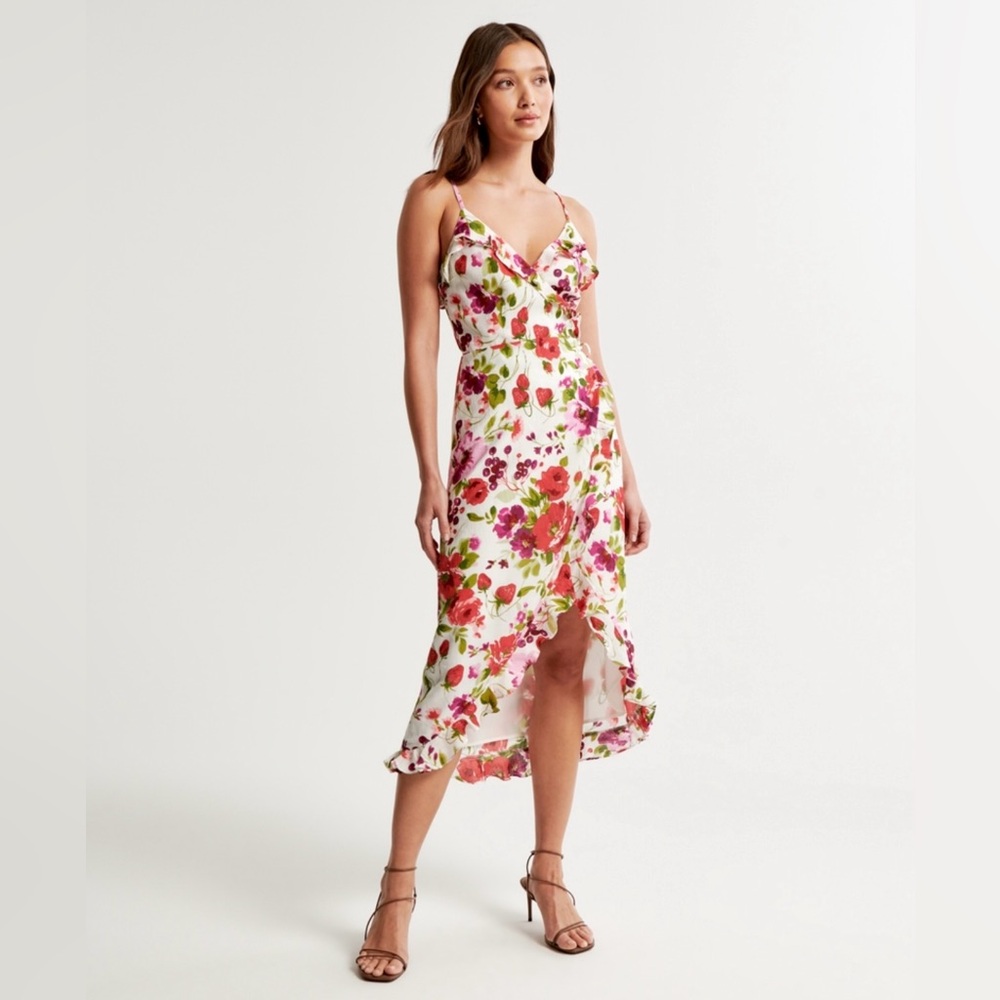 Abercrombie & Fitch Ruffle Wrap Midi Dress- SP